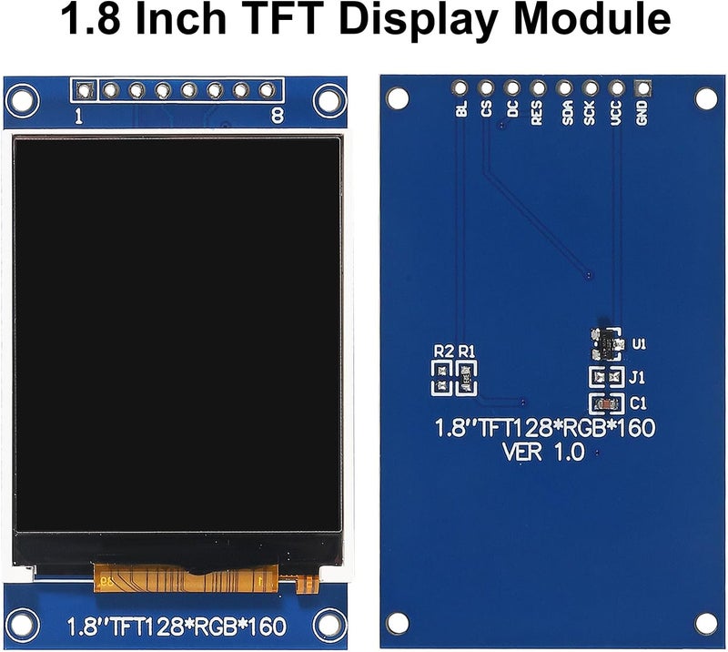 XIITIA 2pcs 1.8" SPI TFT LCD Display Module 128x160 RGB LCD Screen 3.3V ST7735 Drive SPI Interface 8pin Full Color for Arduino DIY - Image 2